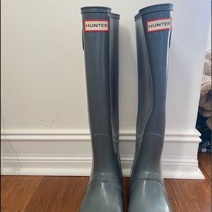 tall glossy hunter boots